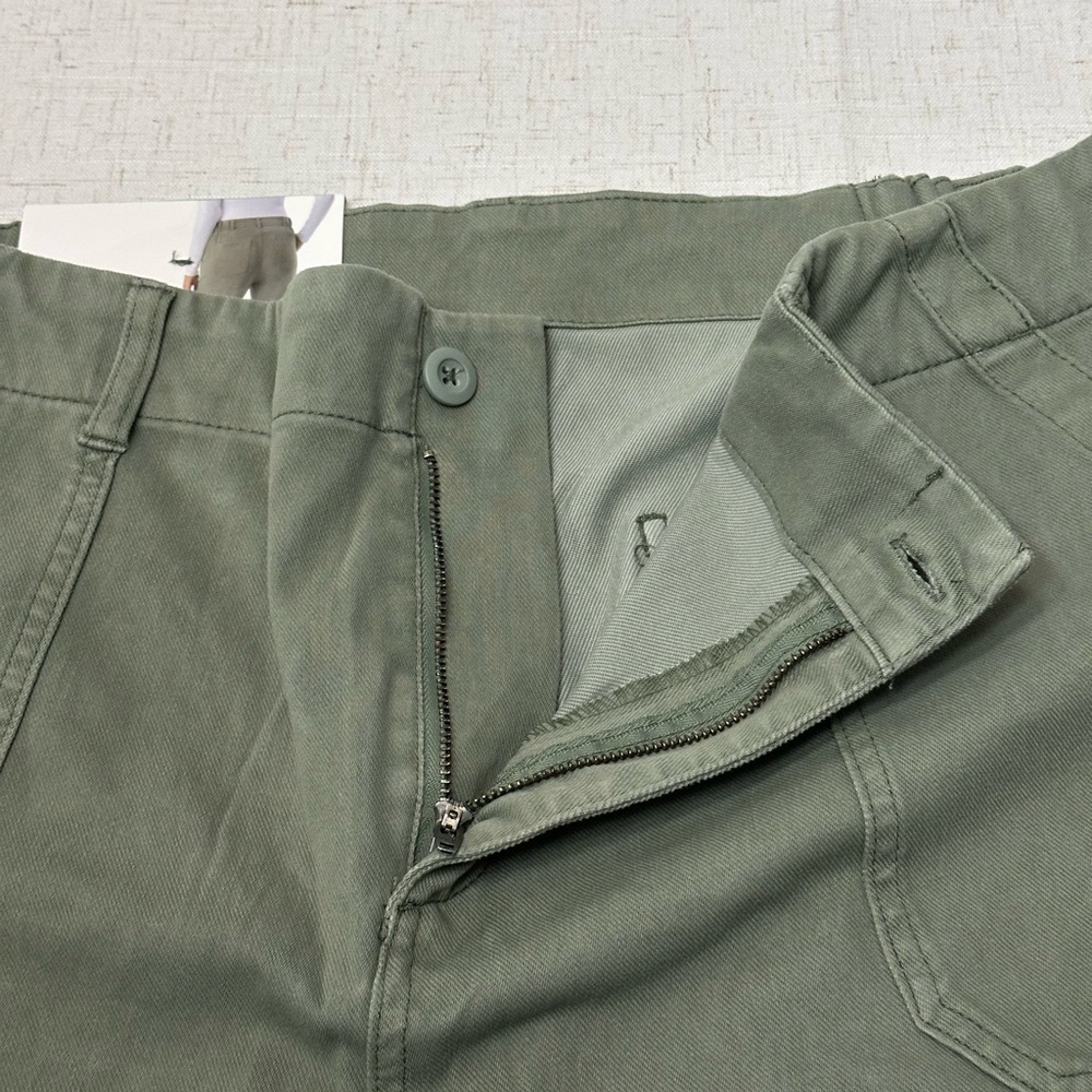 Women's Olive Wide Leg Pants - Picture 3 of 12